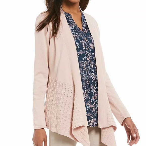Ivanka Trump Cardigan Open Drape-Front dusty Pink - Picture 4 of 14